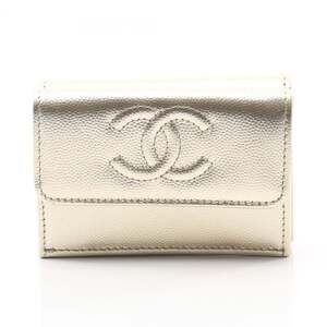 CHANEL Leather Logo Wallet